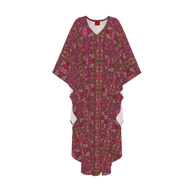 Red Lucky Objects Kaftan