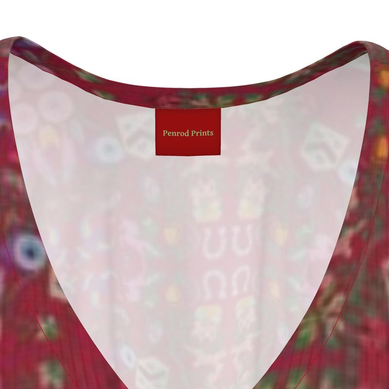 Red Lucky Objects Kaftan